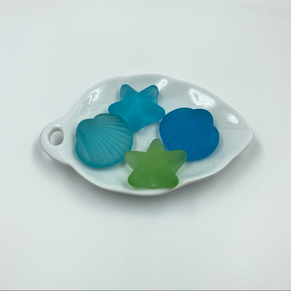 Seashell beach ocean‎ leaf tray dish glass decor